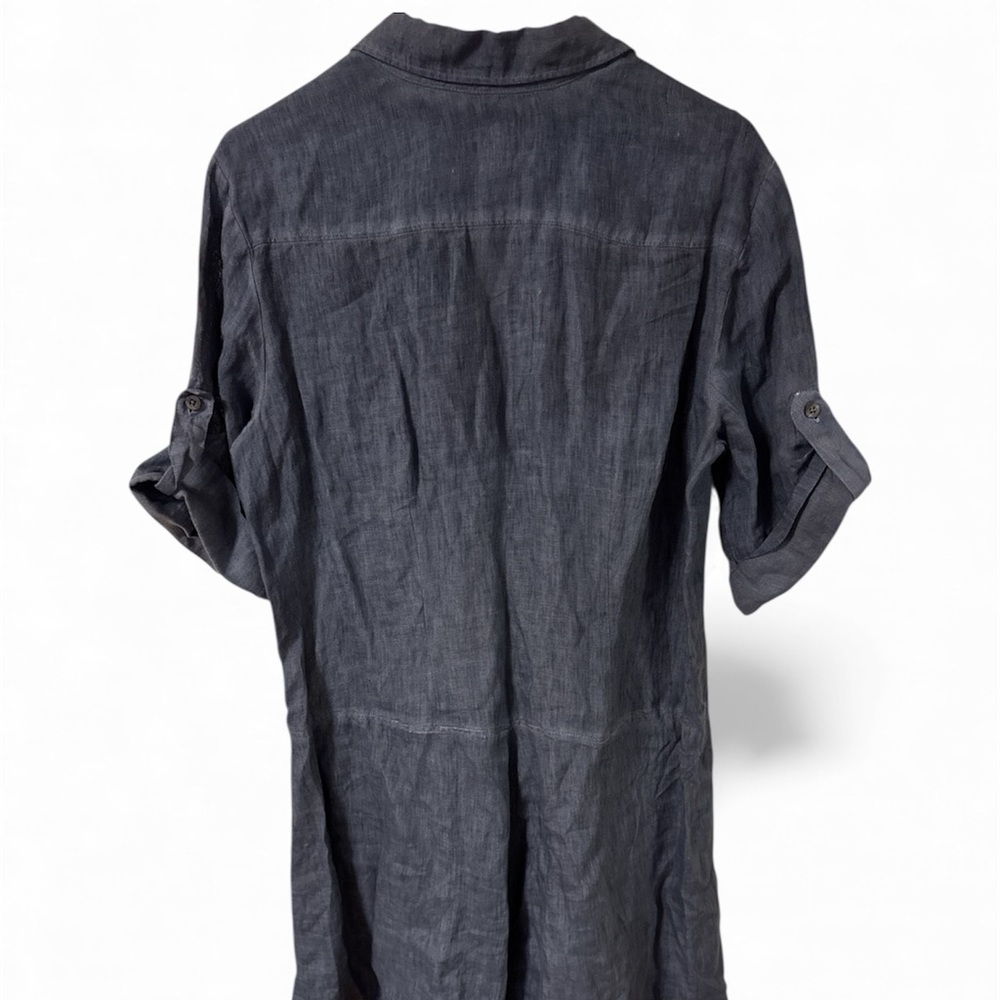 Women's Long Sleeve Shirt Dress in Dark Navy - Picture 2 of 3